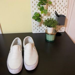 White Slip-on Vans